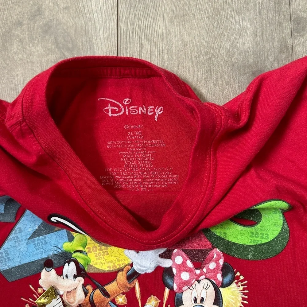 Disney 2023 Kids Red Graphic T-Shirt Florida Casual Graphic Mickey Minnie Donald